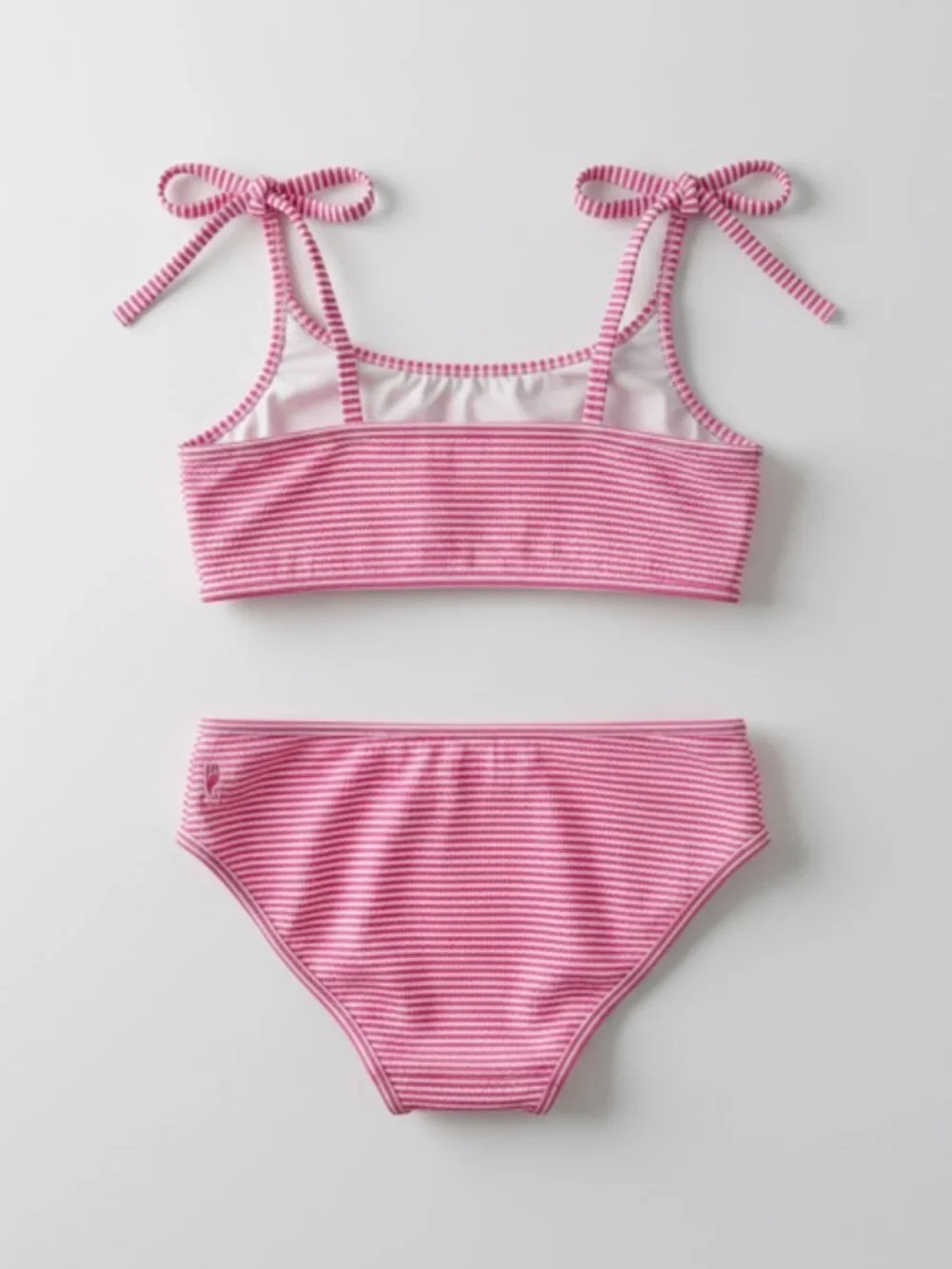 Vineyard Vines Girls Pink Seersucker Stripe Bikini 2-Piece Size 7 Sample (NWOT)